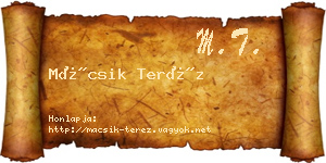 Mácsik Teréz névjegykártya